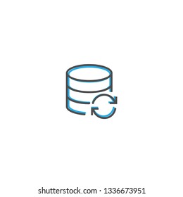Database icon design. Interaction icon line vector illustration design