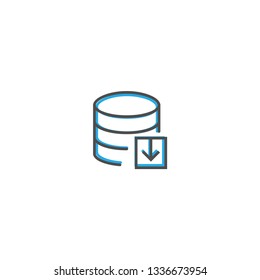 Database icon design. Interaction icon line vector illustration design