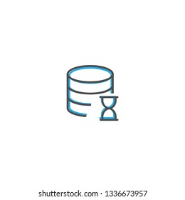 Database icon design. Interaction icon line vector illustration design