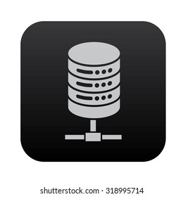 Database icon design on black button,clean vector