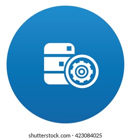 Database icon design on blue background,vector