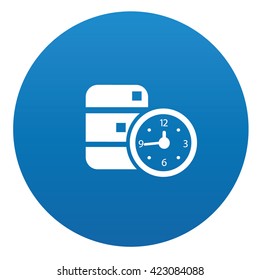 Database icon design on blue background,vector