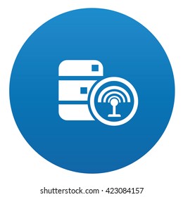 Database icon design on blue background,vector
