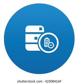 Database icon design on blue background,vector