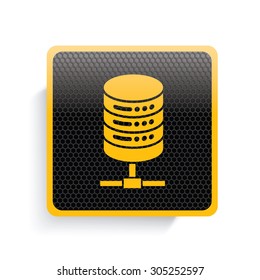 Database icon design,yellow version,clean vector