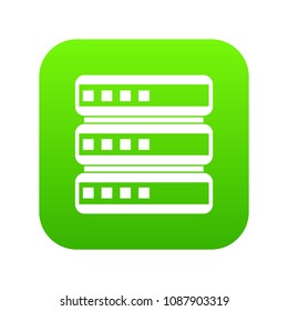 Database icon digital green for any design isolated on white vector illustration