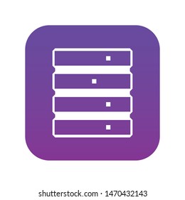Database icon digital purple for any design isolated on white vector illustration