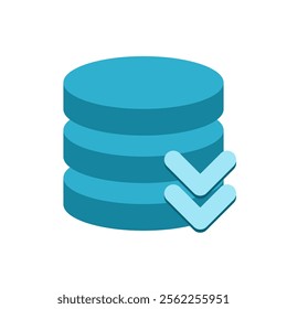 database icon with download symbol. datum symbol. data storage.