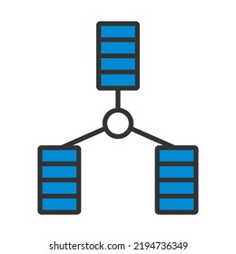 Database Icon. Editable Bold Outline With Color Fill Design. Vector Illustration.