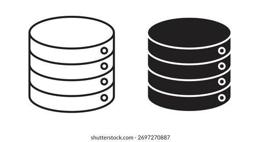 Ícone do banco de dados com traçado editável e pacote de vetor plano