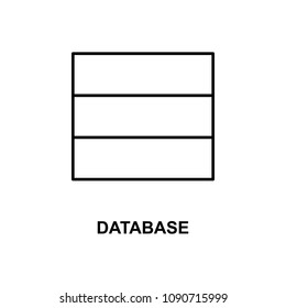 database icon. Element of simple web icon with name for mobile concept and web apps. Thin line database icon can be used for web and mobile on white background