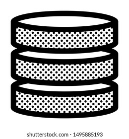 Database. Icon Filled with Dots.