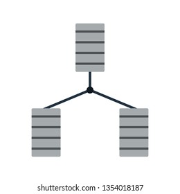 Database Icon. Flat color design. Data series. Vector illustration.