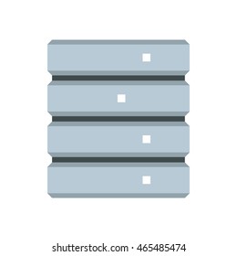 Database icon in flat style on a white background