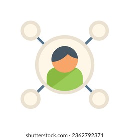 Database icon flat vector. Crm data. System marketing isolated