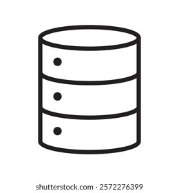 Database icon Flat vector set outline