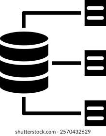 Database Icon Glyph Vector Illustration