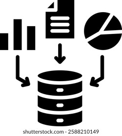 Database Icon Glyph Vector Illustration