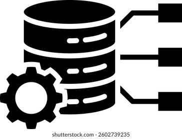 Database Icon Glyph Vector Illustration