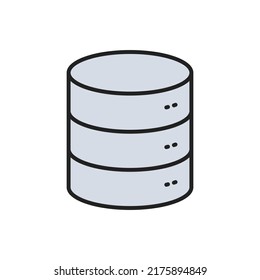 Datenbanksymbol. Hochwertige, farbige Vektorgrafik.