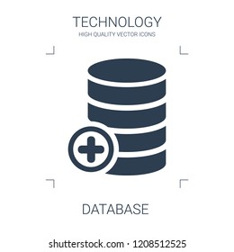 database icon. high quality filled database icon on white background. from technology collection flat trendy vector database symbol. use for web and mobile