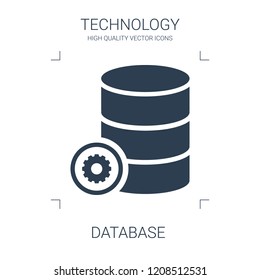 database icon. high quality filled database icon on white background. from technology collection flat trendy vector database symbol. use for web and mobile