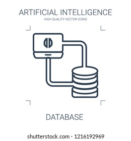 database icon. high quality line database icon on white background. from artificial intelligence collection flat trendy vector database symbol. use for web and mobile