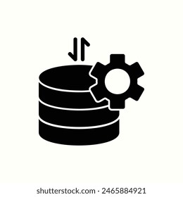database icon, isolated black style icon