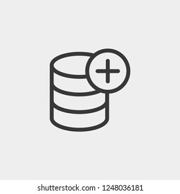Database icon isolated on background. Server symbol modern, simple, vector, icon for website design, mobile app, ui. Vector Illustration