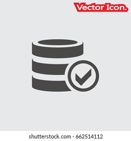 database icon isolated sign symbol and flat style for app, web and digital design. Vector illustration.