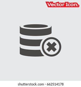 database icon isolated sign symbol and flat style for app, web and digital design. Vector illustration.