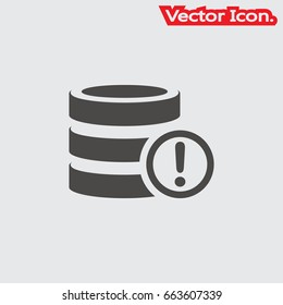 database icon isolated sign symbol and flat style for app, web and digital design. Vector illustration.