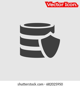database icon isolated sign symbol and flat style for app, web and digital design. Vector illustration.