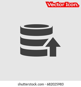 database icon isolated sign symbol and flat style for app, web and digital design. Vector illustration.