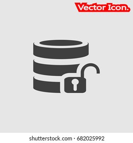 database icon isolated sign symbol and flat style for app, web and digital design. Vector illustration.