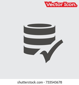database icon isolated sign symbol and flat style for app, web and digital design. Vector illustration.