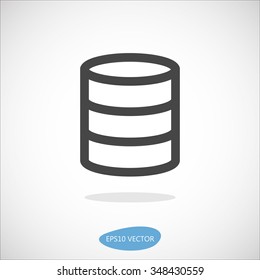 Database Icon - Isolated Vector Illustration. Simplified line design.