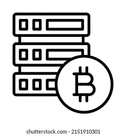 Database Icon. Line Art Style Design Isolated On White Background