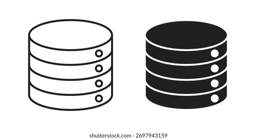 Linha do ícone do banco de dados. Ilustração do vetor eps 10