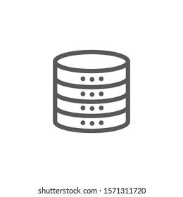 Database icon in line style on white background