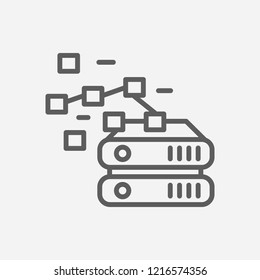 Database icon line symbol. Isolated vector illustration of  icon sign concept for your web site mobile app logo UI design.
