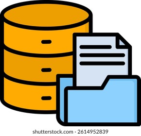 Database Icon Lineal Color Vector Illustration