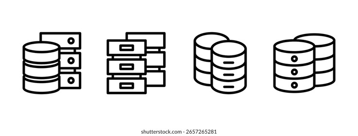 Diseño del logotipo del icono de la base de datos. signo y símbolo de la base de datos