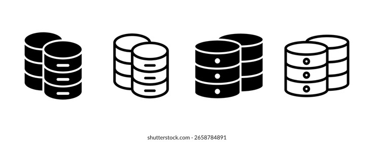 Diseño del logotipo del icono de la base de datos. signo y símbolo de la base de datos