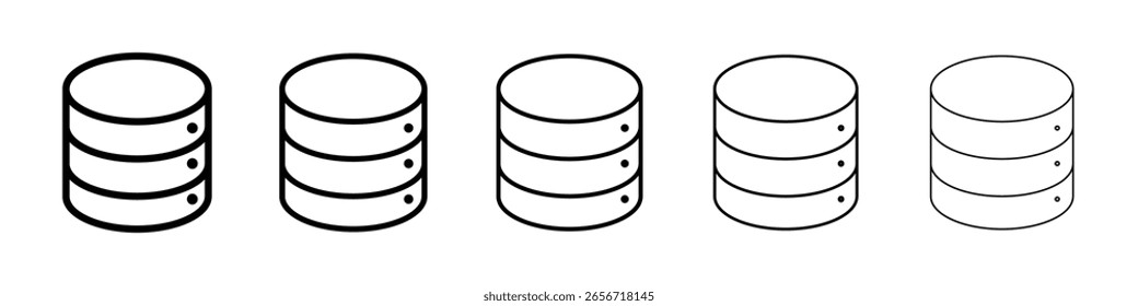 Database icon or logo illustration outline black style
