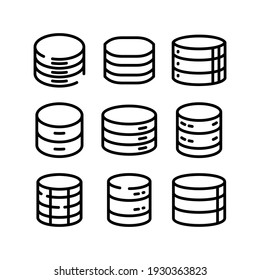 database  icon or logo isolated sign symbol vector illustration - Collection of high quality black style vector icons
