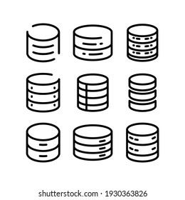 icono de base de datos o logotipo símbolo de signo aislado ilustración vectorial - Colección de iconos vectoriales de estilo negro de alta calidad
