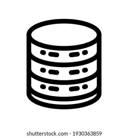icono de base de datos o logotipo símbolo de signo aislado ilustración vectorial - iconos vectoriales de estilo negro de alta calidad
