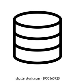 icono de base de datos o logotipo símbolo de signo aislado ilustración vectorial - iconos vectoriales de estilo negro de alta calidad
