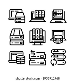 icono de base de datos o logotipo símbolo de signo aislado ilustración vectorial - Colección de iconos vectoriales de estilo negro de alta calidad
